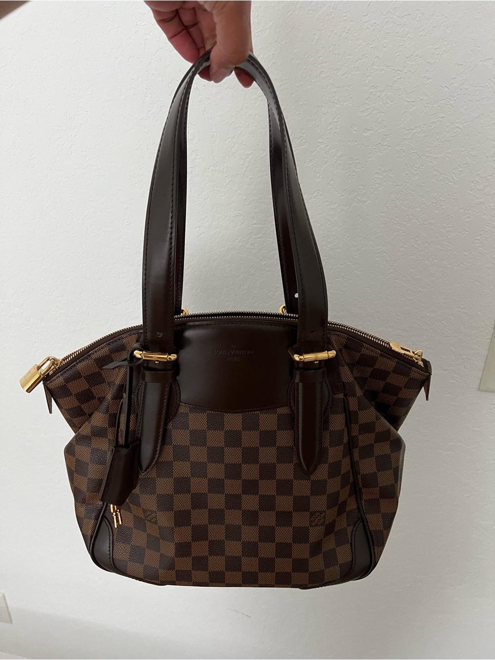 LV Verona MM Tote Bag with Dark Brown Trim